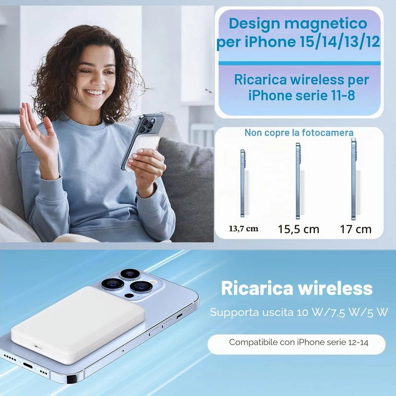 Koks™ - Power Bank Magnetico Wireless 10000mAh